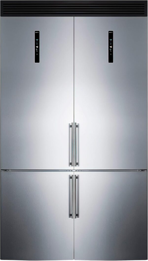 48" Bottom Freezer Refrigerator Set with Grill and Adjustable Shelves