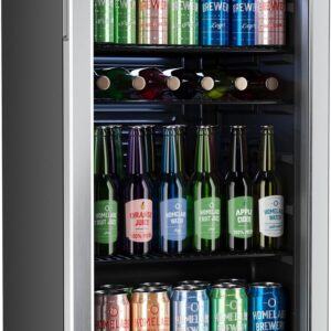 Beverage Refrigerator: 120 Can Mini Fridge for Office, Bar, or Home Use