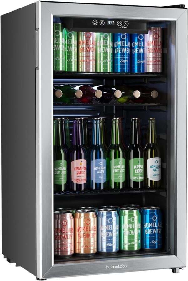 Beverage Refrigerator: 120 Can Mini Fridge for Office, Bar, or Home Use