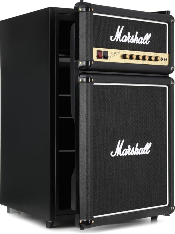 Compact Marshall MF44BLKNAU 4.4 Cu Ft Bar Fridge with Freezer in Black