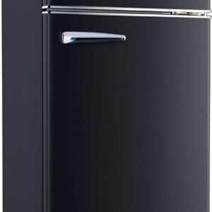 Galanz GLR12TBKEFR Retro Black Refrigerator: Dual Door, 12 Cu Ft Capacity