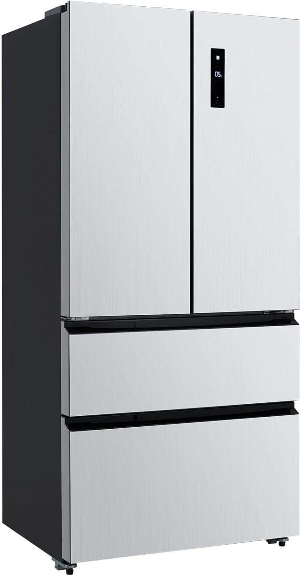 Large Capacity 18.8Cu.Ft French Door Stainless Steel Refrigerator with Freezer Space