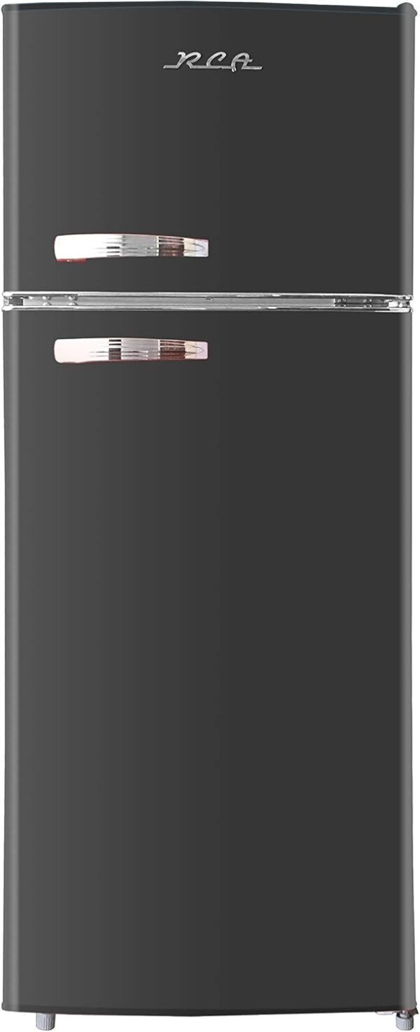 Retro RCA RFR1055-BLACK 10 cu ft Apartment Size Refrigerator with Freezer