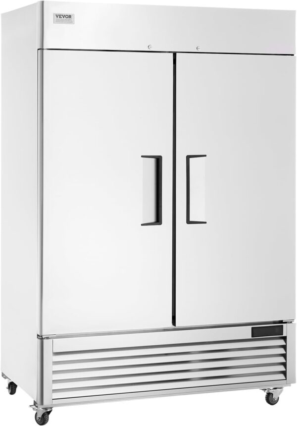 VEVOR 44.21 Cu.ft Commercial Refrigerator: Stainless Steel, Auto-Defrost, 2 Doors