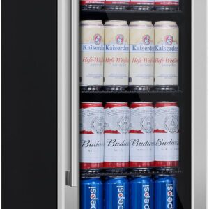 15-Inch Beverage Refrigerator: Compact Cooler for 130 Cans of Drinks