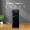 Galanz GLR46TBKER Retro Mini Fridge: Stylish Compact Refrigerator with Freezer - Image 3