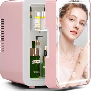 BOGDA Mini Skincare Fridge: Dimmable LED, Cooler & Warmer for Beauty Products