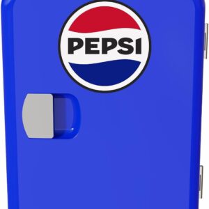 CURTIS Pepsi 6-Can Mini Fridge in Blue - Compact 4 Liter Beverage Cooler