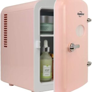 Compact Pink Mini Fridge for Skincare, Beauty, and Dorm Essentials