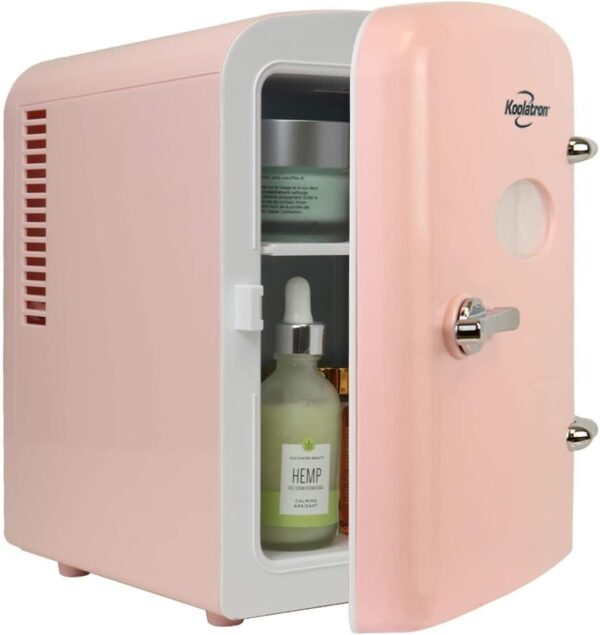 Compact Pink Mini Fridge for Skincare, Beauty, and Dorm Essentials