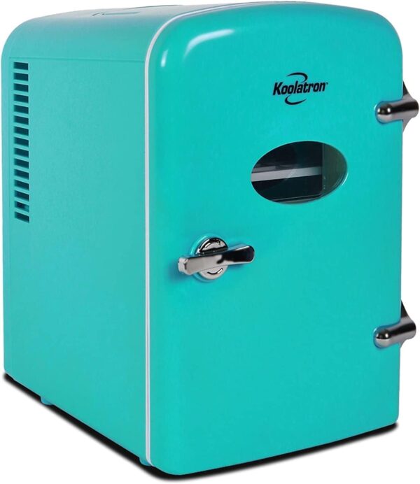 Koolatron Retro Mini Fridge: Perfect 4L Portable Cooler for Office and Travel