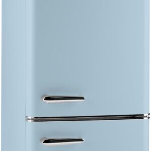 Retro 7 Cu Ft Bottom Freezer Refrigerator with Mini Fridge for Bedroom