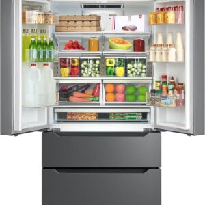 SMETA 36'' Counter Depth French Door Refrigerator with Ice Maker - 22.5 Cu.Ft