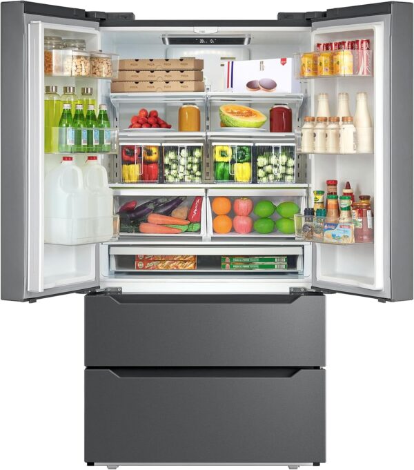 SMETA 36'' Counter Depth French Door Refrigerator with Ice Maker - 22.5 Cu.Ft